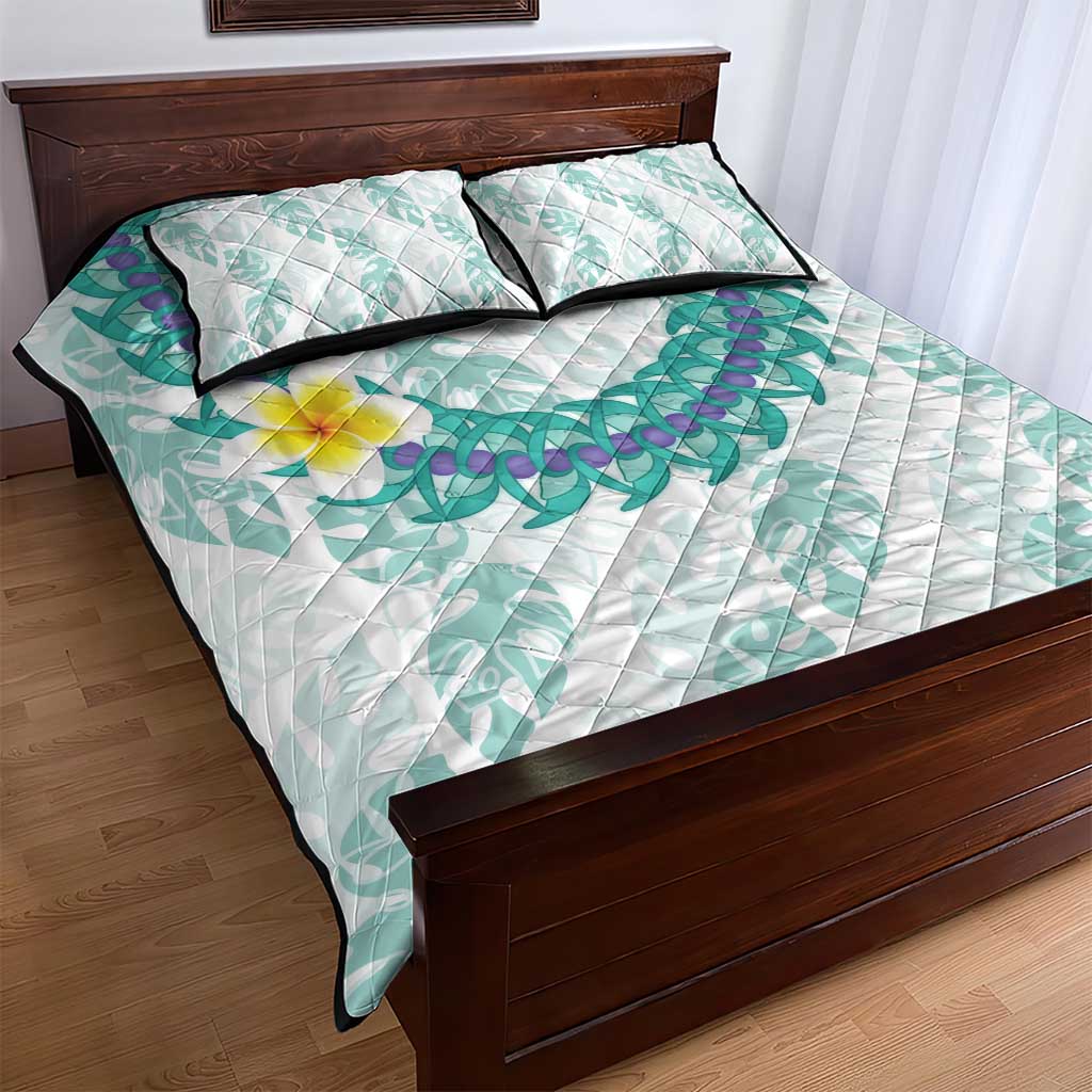 Jade Vine Lei Hawaii Quilt Bed Set Aloha Seamless Tropical Leaves LT14 - Polynesian Pride