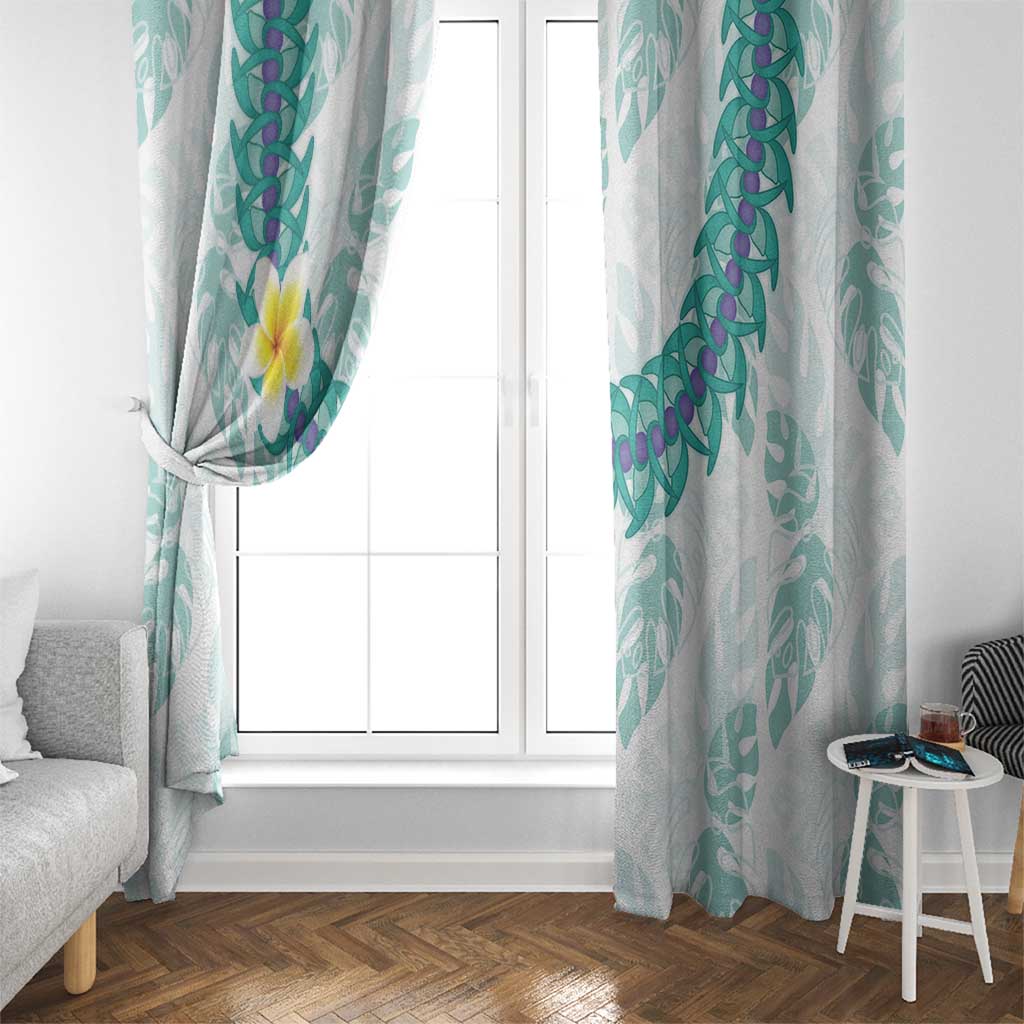 Jade Vine Lei Hawaii Window Curtain Aloha Seamless Tropical Leaves - Polynesian Pride