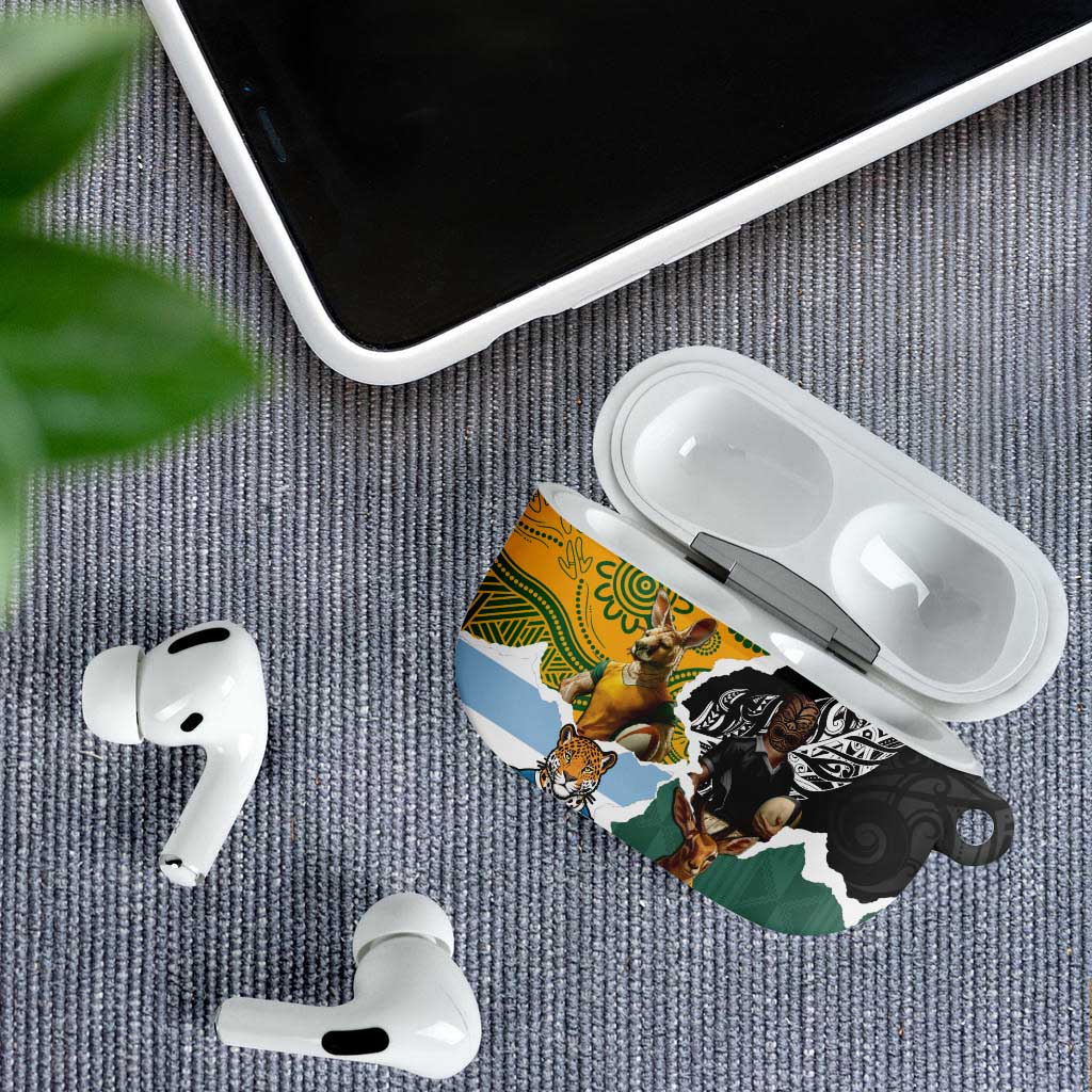 Rugby 2025 Championship AirPods Case Southern Hemisphere Countries Mascots - Polynesian Pride