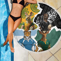 Rugby 2025 Championship Beach Blanket Southern Hemisphere Countries Mascots - Polynesian Pride