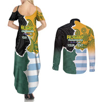Personalised Rugby 2025 Championship Couples Matching Summer Maxi Dress and Long Sleeve Button Shirt Southern Hemisphere Countries Mascots LT14 - Polynesian Pride