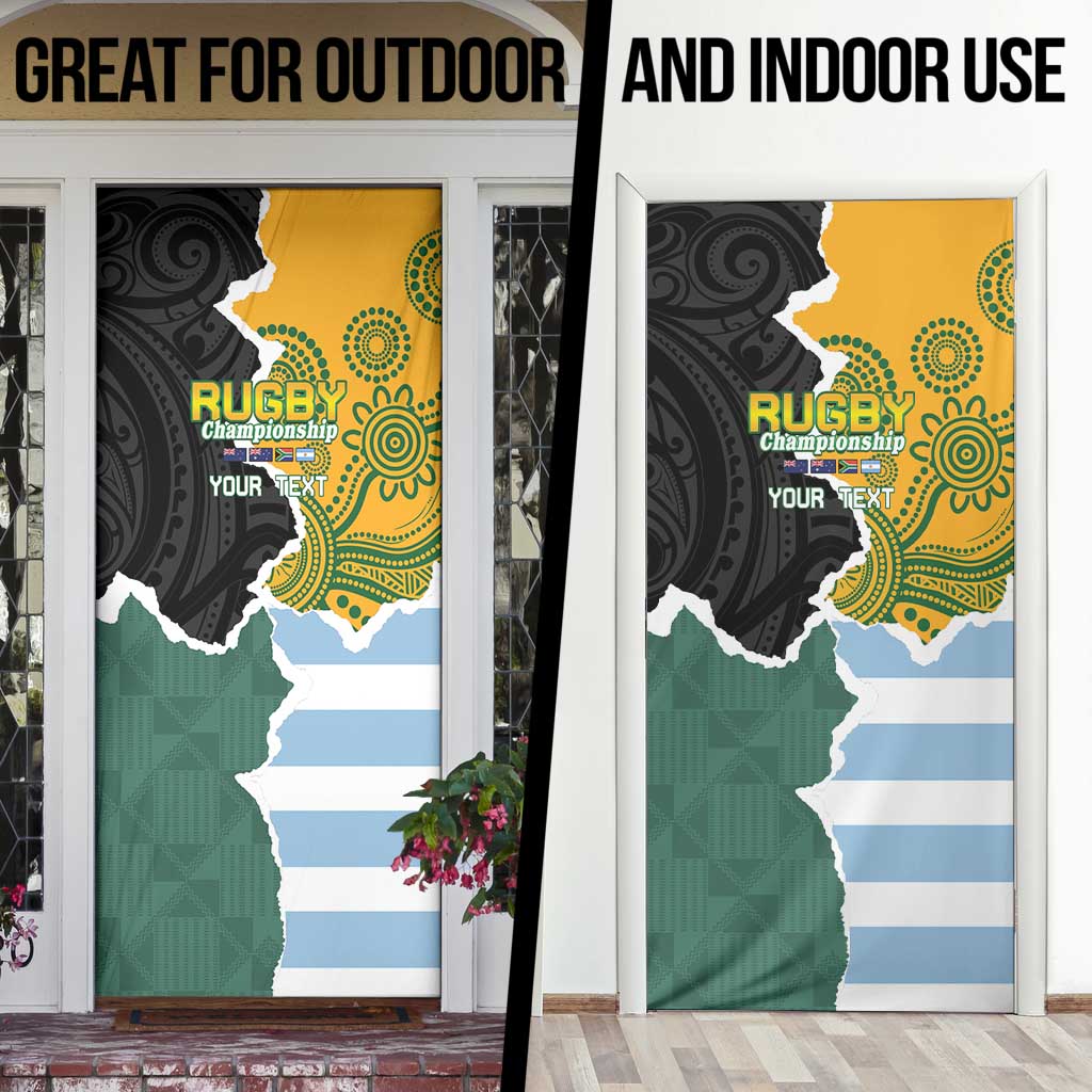 Rugby 2025 Championship Door Cover Southern Hemisphere Countries Mascots - Polynesian Pride