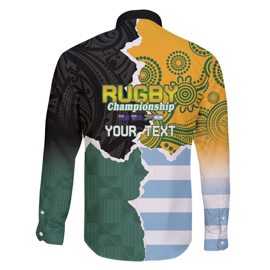 Personalised Rugby 2025 Championship Family Matching Off Shoulder Short Dress and Hawaiian Shirt Southern Hemisphere Countries Mascots LT14 - Polynesian Pride