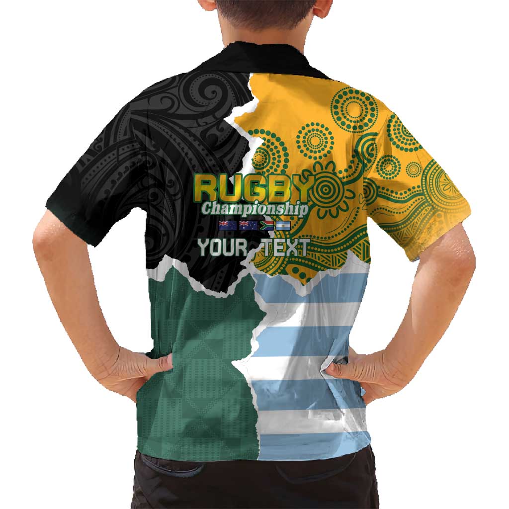 Personalised Rugby 2025 Championship Family Matching Summer Maxi Dress and Hawaiian Shirt Southern Hemisphere Countries Mascots LT14 - Polynesian Pride