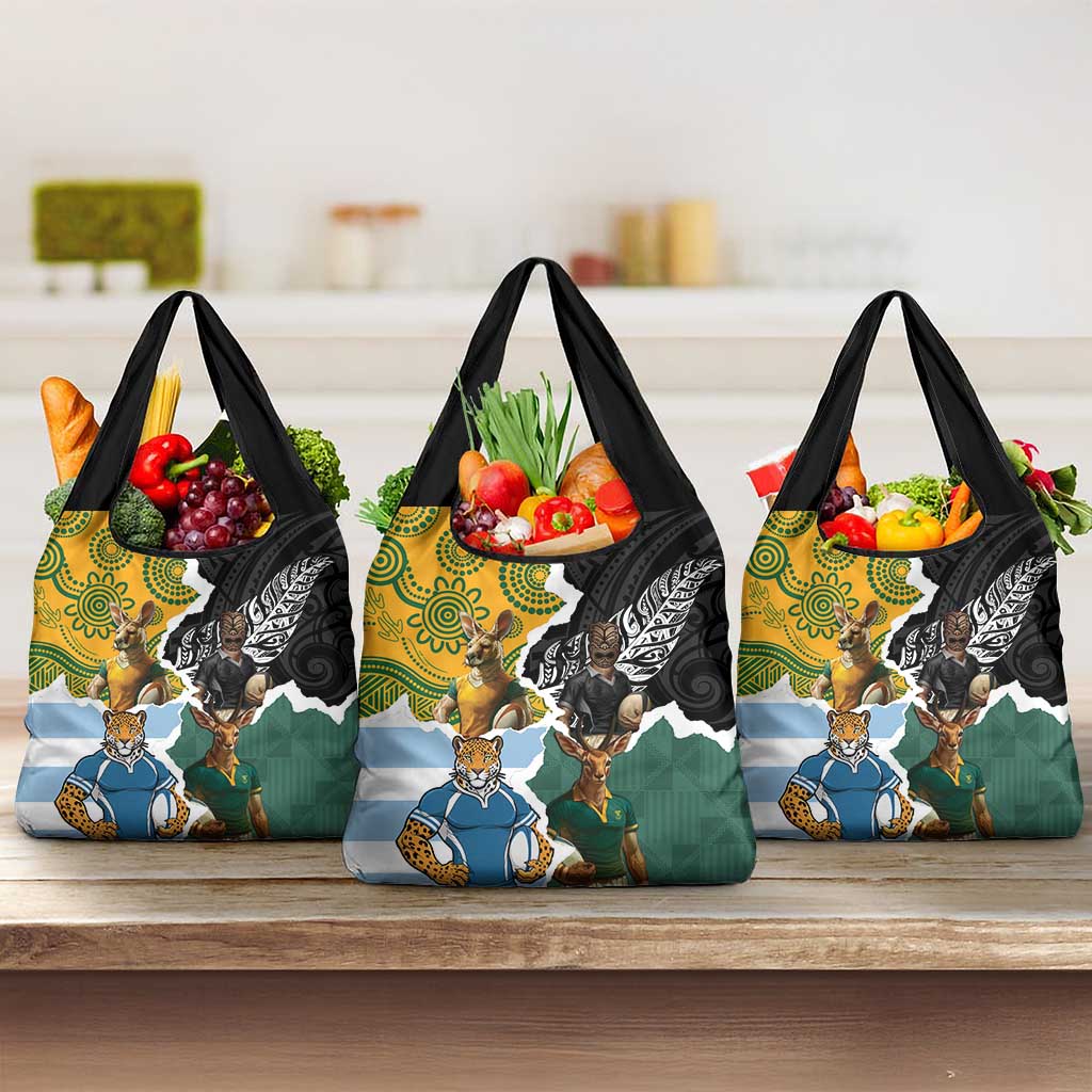 Rugby 2025 Championship Grocery Bag Southern Hemisphere Countries Mascots - Polynesian Pride