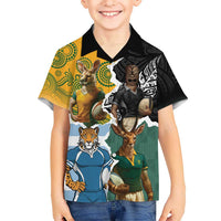 Personalised Rugby 2025 Championship Hawaiian Shirt Southern Hemisphere Countries Mascots - Polynesian Pride