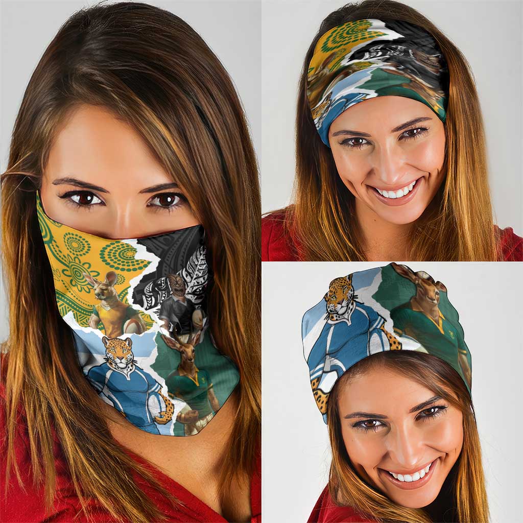 Rugby 2025 Championship Neck Gaiter Southern Hemisphere Countries Mascots LT14 - Polynesian Pride