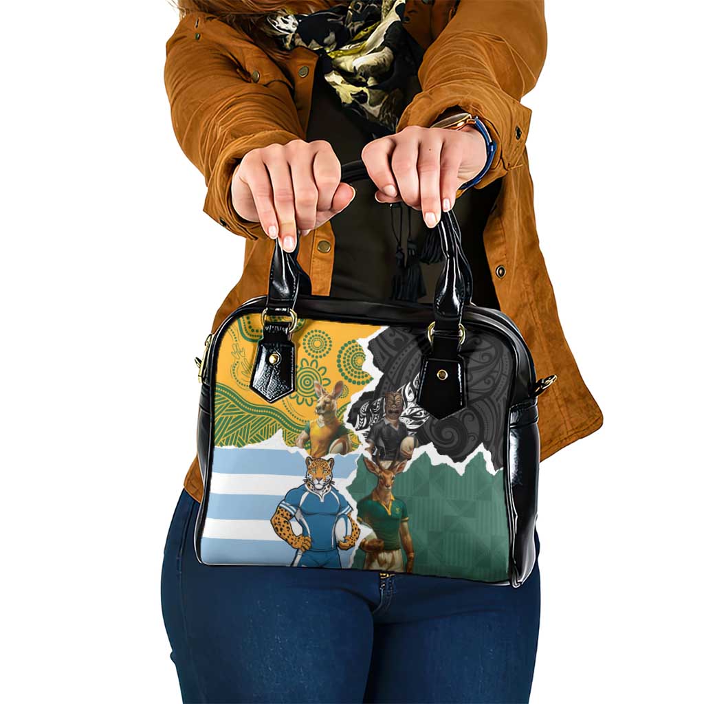 Rugby 2025 Championship Shoulder Handbag Southern Hemisphere Countries Mascots - Polynesian Pride