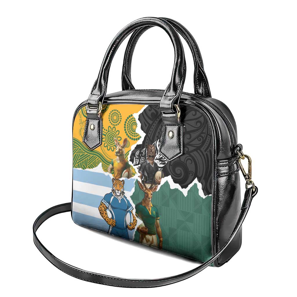 Rugby 2025 Championship Shoulder Handbag Southern Hemisphere Countries Mascots - Polynesian Pride