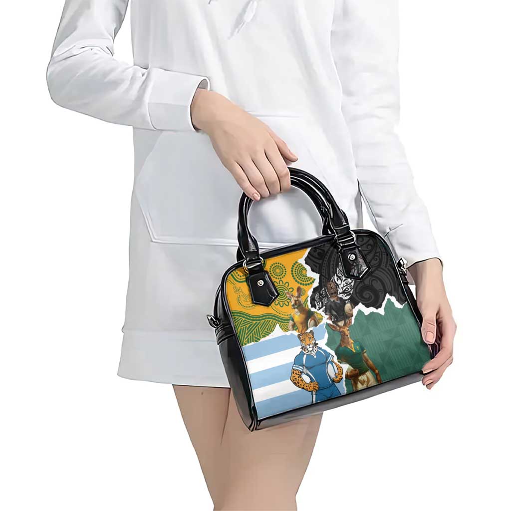 Rugby 2025 Championship Shoulder Handbag Southern Hemisphere Countries Mascots - Polynesian Pride