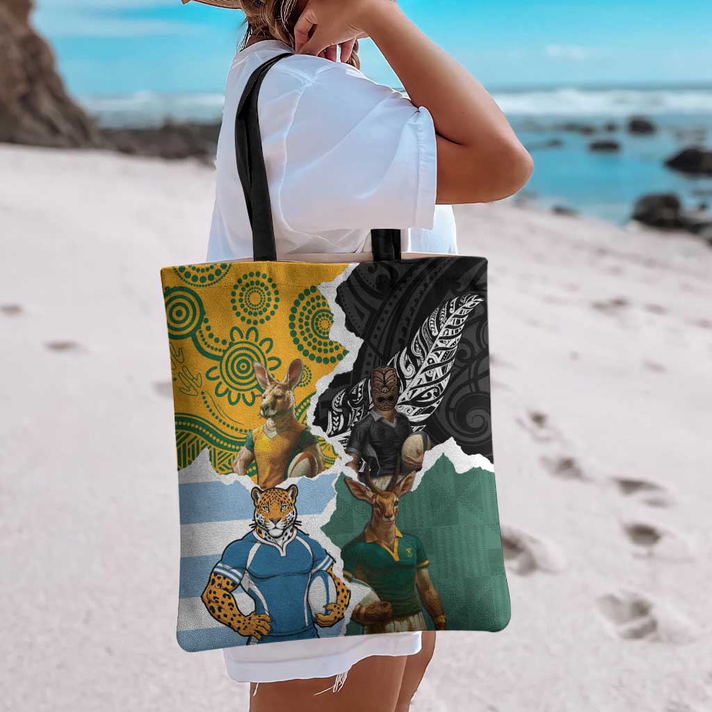 Rugby 2025 Championship Tote Bag Southern Hemisphere Countries Mascots - Polynesian Pride