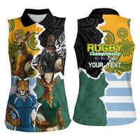 Personalised Rugby 2025 Championship Women Sleeveless Polo Shirt Southern Hemisphere Countries Mascots LT14 - Polynesian Pride