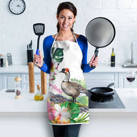 Aloha Hawaii Nene Goose Apron Tropical Flowers Watercolor Stylized - Polynesian Pride