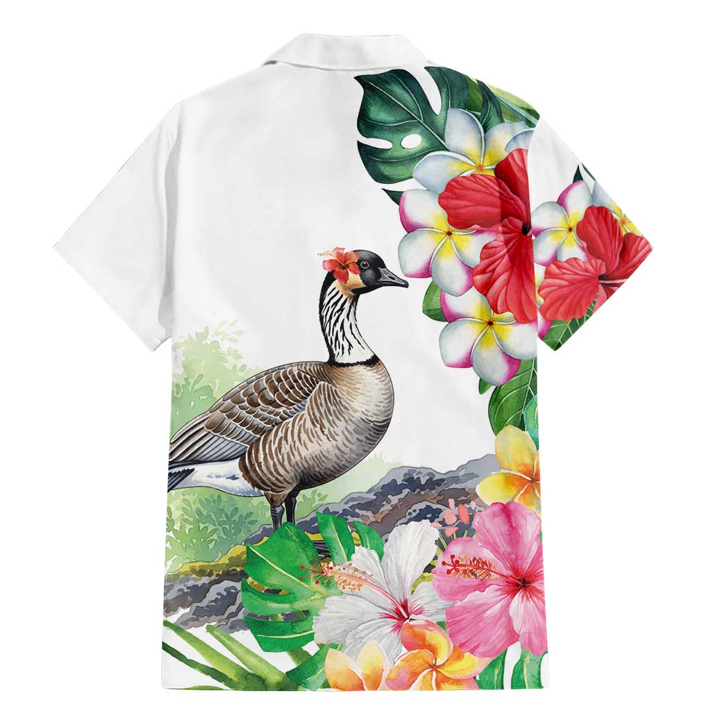 Aloha Hawaii Nene Goose Family Matching Mermaid Dress and Hawaiian Shirt Tropical Flowers Watercolor Stylized LT14 - Polynesian Pride