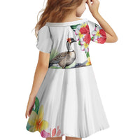 Aloha Hawaii Nene Goose Family Matching Tank Maxi Dress and Hawaiian Shirt Tropical Flowers Watercolor Stylized LT14 - Polynesian Pride