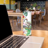 Aloha Hawaii Nene Goose Skinny Tumbler Tropical Flowers Watercolor Stylized LT14 - Polynesian Pride