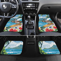 Aloha Hawaii Shaka Nene Goose Car Mats Surfing Take It Easy LT14 Set 4pcs Blue - Polynesian Pride