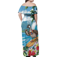 Aloha Hawaii Shaka Nene Goose Family Matching Off Shoulder Maxi Dress and Hawaiian Shirt Surfing Take It Easy LT14 - Polynesian Pride