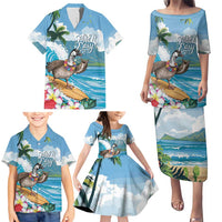 Aloha Hawaii Shaka Nene Goose Family Matching Puletasi and Hawaiian Shirt Surfing Take It Easy LT14 - Polynesian Pride
