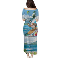 Aloha Hawaii Shaka Nene Goose Family Matching Puletasi and Hawaiian Shirt Surfing Take It Easy LT14 - Polynesian Pride