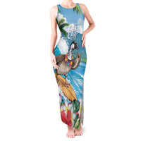 Aloha Hawaii Shaka Nene Goose Tank Maxi Dress Surfing Take It Easy - Polynesian Pride