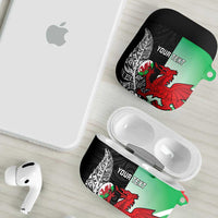 New Zealand and Wales Rugby Custom AirPods Case Aotearoa All Black Combine Welsh Dragon LT14 - Polynesian Pride