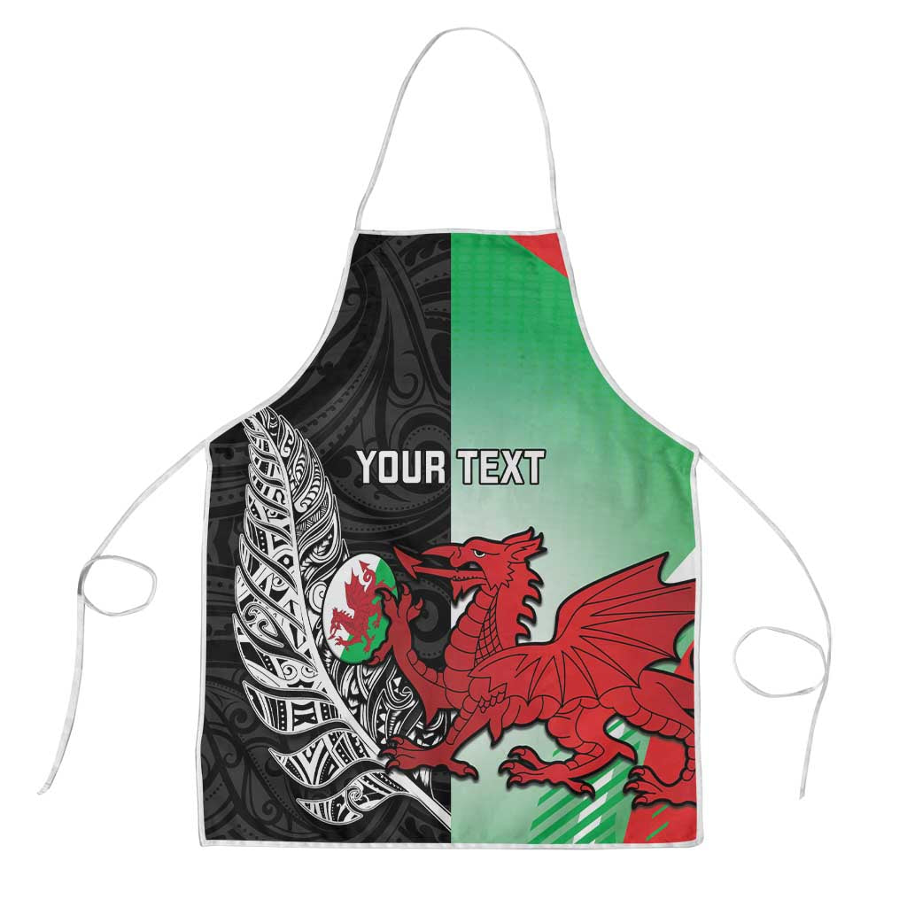 New Zealand and Wales Rugby Custom Apron Aotearoa All Black Combine Welsh Dragon - Polynesian Pride