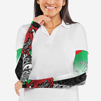 New Zealand and Wales Rugby Custom Arm Sleeves Aotearoa All Black Combine Welsh Dragon LT14 - Polynesian Pride