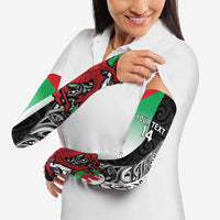 New Zealand and Wales Rugby Custom Arm Sleeves Aotearoa All Black Combine Welsh Dragon LT14 - Polynesian Pride