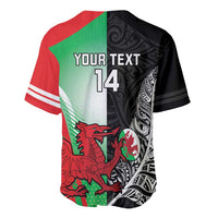New Zealand and Wales Rugby Custom Baseball Jersey Aotearoa All Black Combine Welsh Dragon LT14 - Polynesian Pride