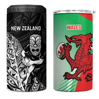 New Zealand and Wales Rugby Custom 4 in 1 Can Cooler Tumbler Aotearoa All Black Combine Welsh Dragon LT14 One Size: 16 oz Black - Polynesian Pride