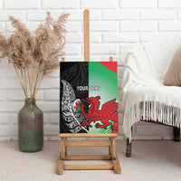 New Zealand and Wales Rugby Custom Canvas Wall Art Aotearoa All Black Combine Welsh Dragon LT14 - Polynesian Pride