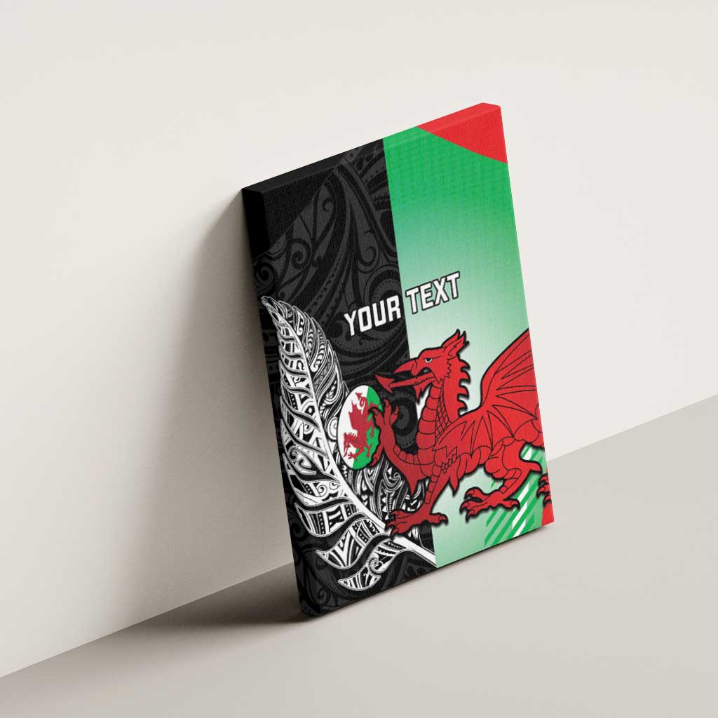 New Zealand and Wales Rugby Custom Canvas Wall Art Aotearoa All Black Combine Welsh Dragon LT14 - Polynesian Pride
