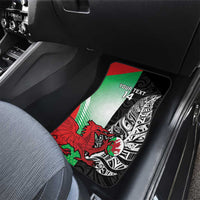 New Zealand and Wales Rugby Custom Car Mats Aotearoa All Black Combine Welsh Dragon LT14 - Polynesian Pride