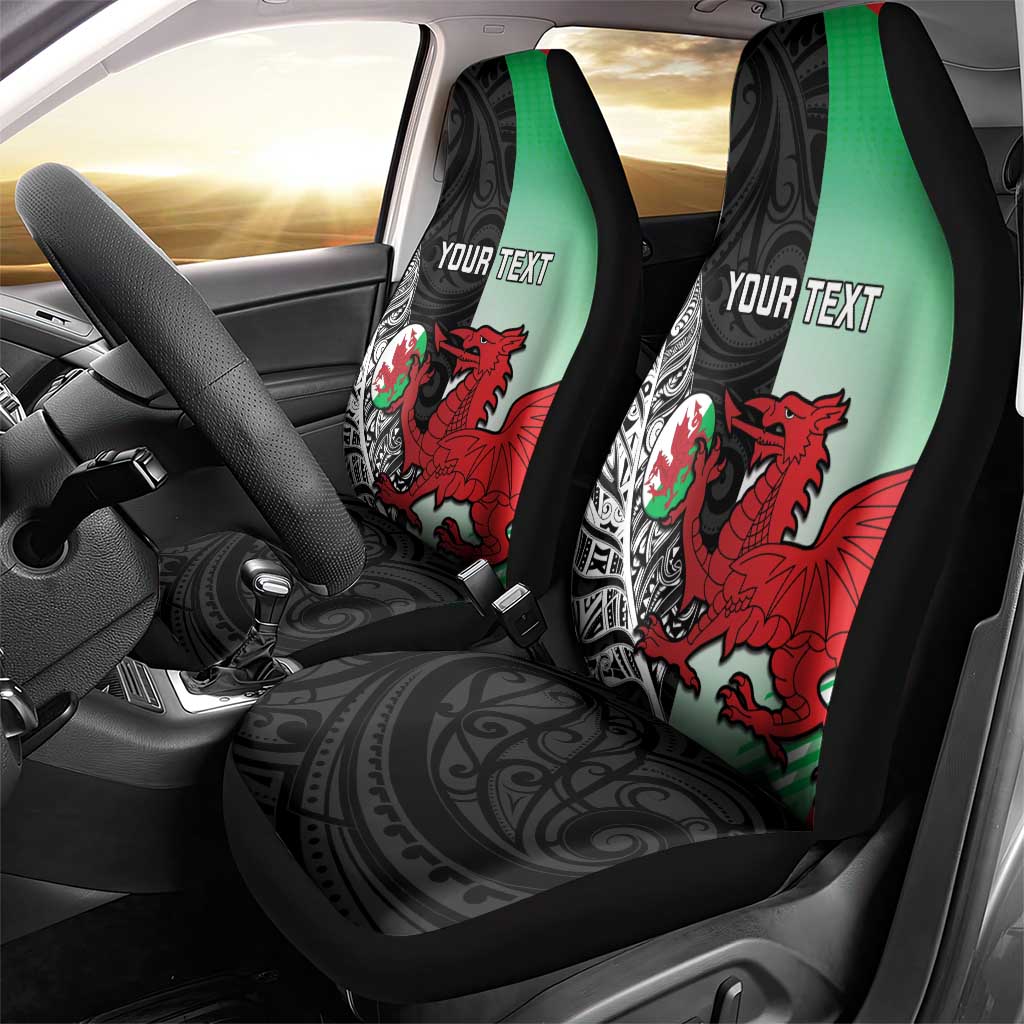 New Zealand and Wales Rugby Custom Car Seat Cover Aotearoa All Black Combine Welsh Dragon LT14 - Polynesian Pride