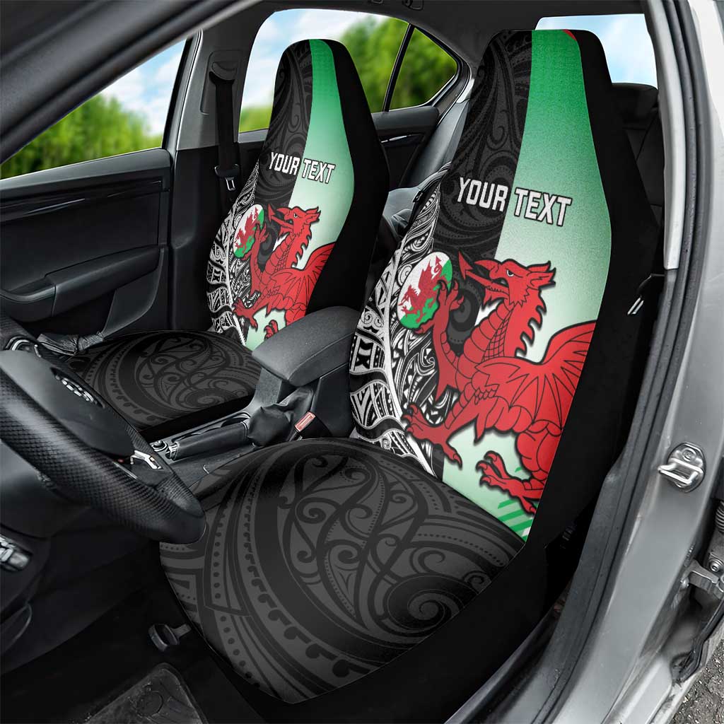 New Zealand and Wales Rugby Custom Car Seat Cover Aotearoa All Black Combine Welsh Dragon LT14 - Polynesian Pride