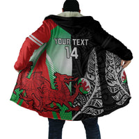 New Zealand and Wales Rugby Custom Cloak Aotearoa All Black Combine Welsh Dragon LT14 - Polynesian Pride