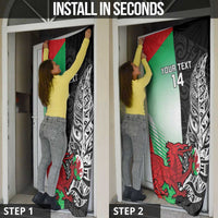 New Zealand and Wales Rugby Custom Door Cover Aotearoa All Black Combine Welsh Dragon LT14 - Polynesian Pride
