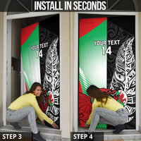 New Zealand and Wales Rugby Custom Door Cover Aotearoa All Black Combine Welsh Dragon LT14 - Polynesian Pride