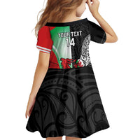 New Zealand and Wales Rugby Custom Family Matching Summer Maxi Dress and Hawaiian Shirt Aotearoa All Black Combine Welsh Dragon LT14 - Polynesian Pride