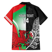 New Zealand and Wales Rugby Custom Family Matching Tank Maxi Dress and Hawaiian Shirt Aotearoa All Black Combine Welsh Dragon LT14 - Polynesian Pride