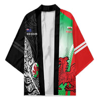 New Zealand and Wales Rugby Custom Kimono Aotearoa All Black Combine Welsh Dragon LT14 Unisex Black - Polynesian Pride