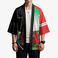 New Zealand and Wales Rugby Custom Kimono Aotearoa All Black Combine Welsh Dragon LT14 - Polynesian Pride