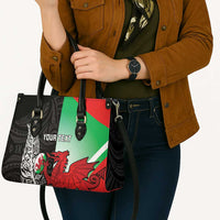 New Zealand and Wales Rugby Custom Leather Bag Aotearoa All Black Combine Welsh Dragon LT14 - Polynesian Pride