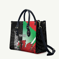 New Zealand and Wales Rugby Custom Leather Bag Aotearoa All Black Combine Welsh Dragon LT14 - Polynesian Pride