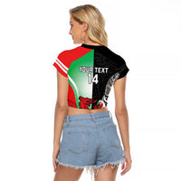 New Zealand and Wales Rugby Custom Raglan Cropped T Shirt Aotearoa All Black Combine Welsh Dragon - Polynesian Pride