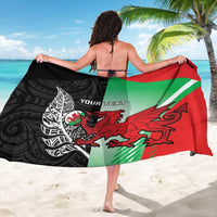 New Zealand and Wales Rugby Custom Sarong Aotearoa All Black Combine Welsh Dragon LT14 - Polynesian Pride