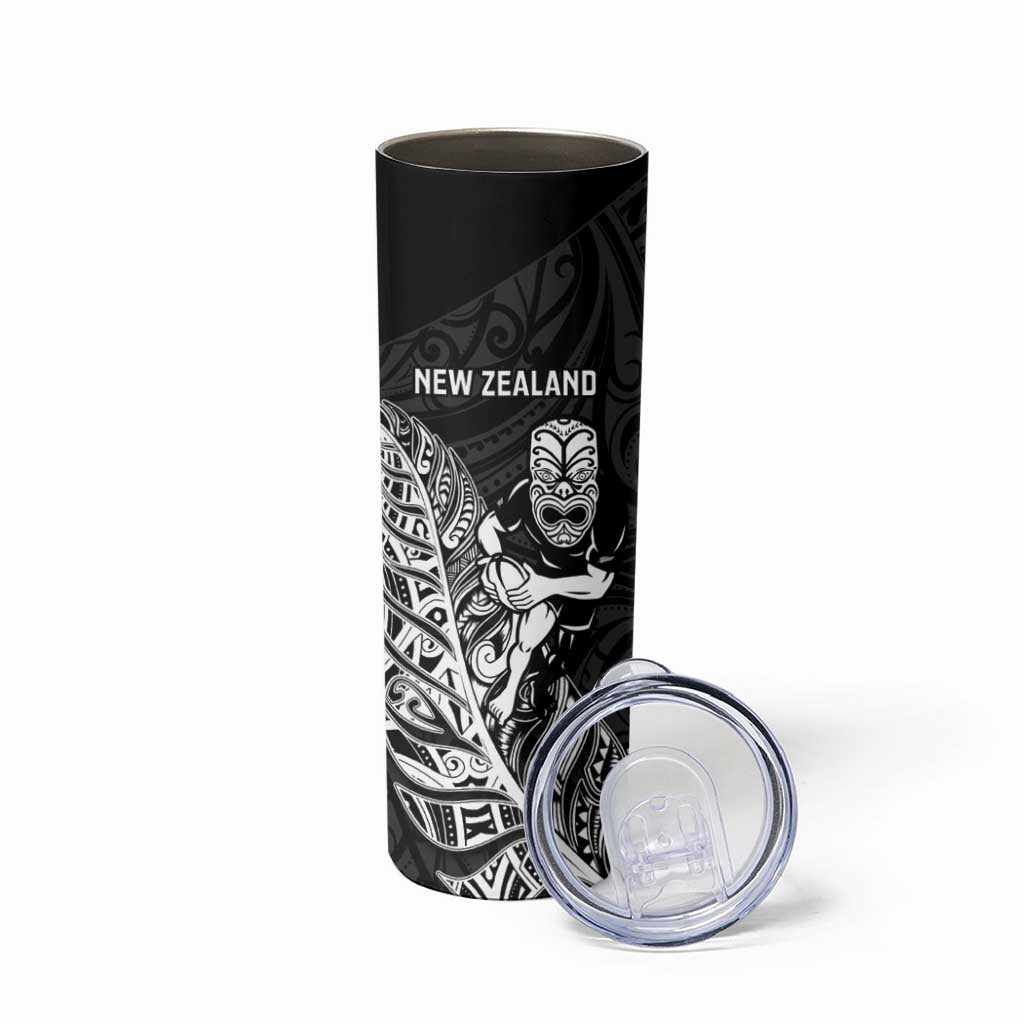 New Zealand and Wales Rugby Custom Skinny Tumbler Aotearoa All Black Combine Welsh Dragon LT14 - Polynesian Pride
