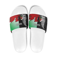 New Zealand and Wales Rugby Custom Slide Sandals Aotearoa All Black Combine Welsh Dragon LT14 Black - Polynesian Pride