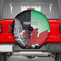 New Zealand and Wales Rugby Custom Spare Tire Cover Aotearoa All Black Combine Welsh Dragon LT14 - Polynesian Pride